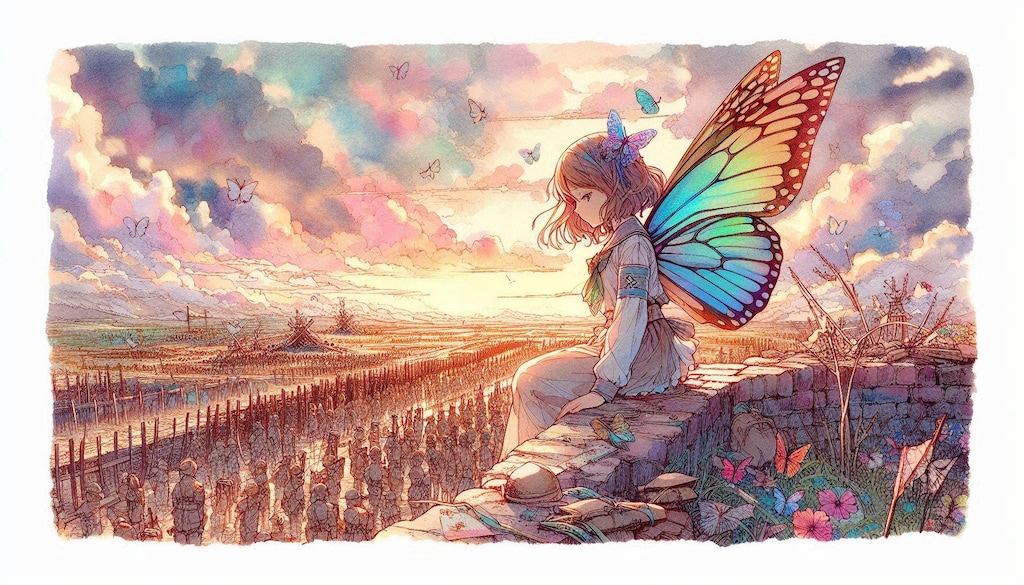 戦場に羽ばたく蝶