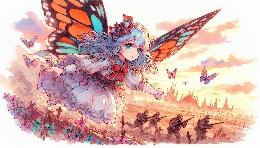 戦場に羽ばたく蝶