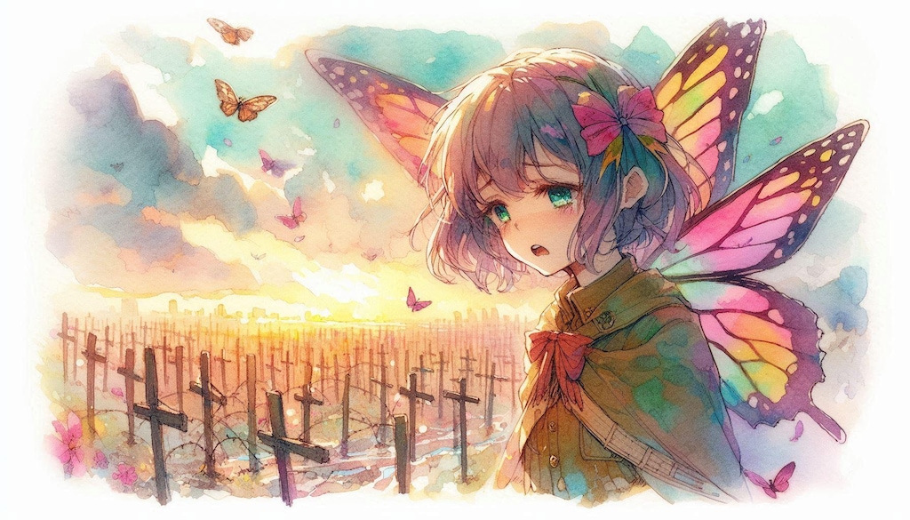 戦場に羽ばたく蝶