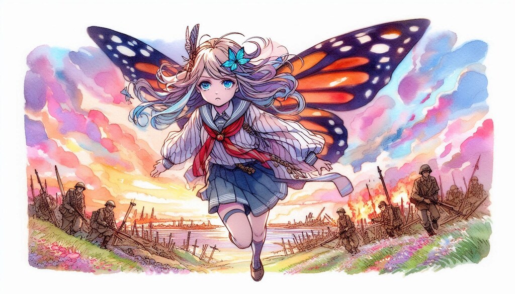 戦場に羽ばたく蝶