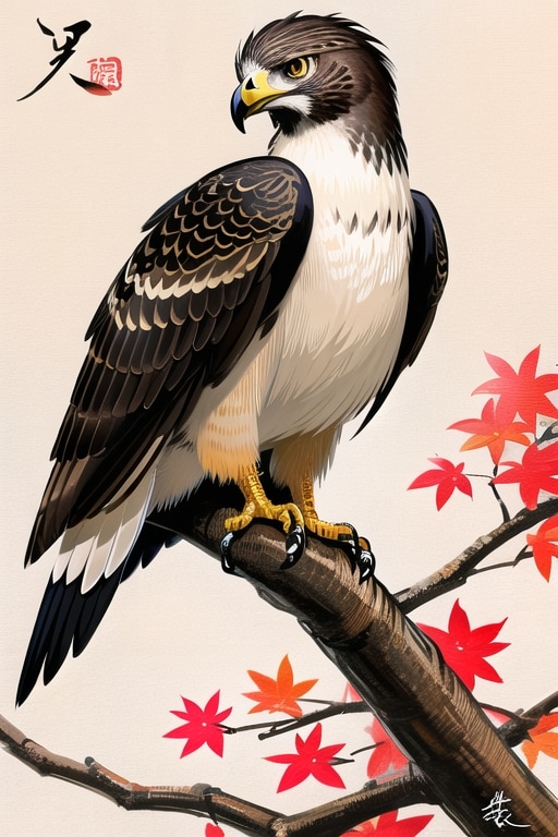 日本画　鷹 | の人気AIイラスト・グラビア