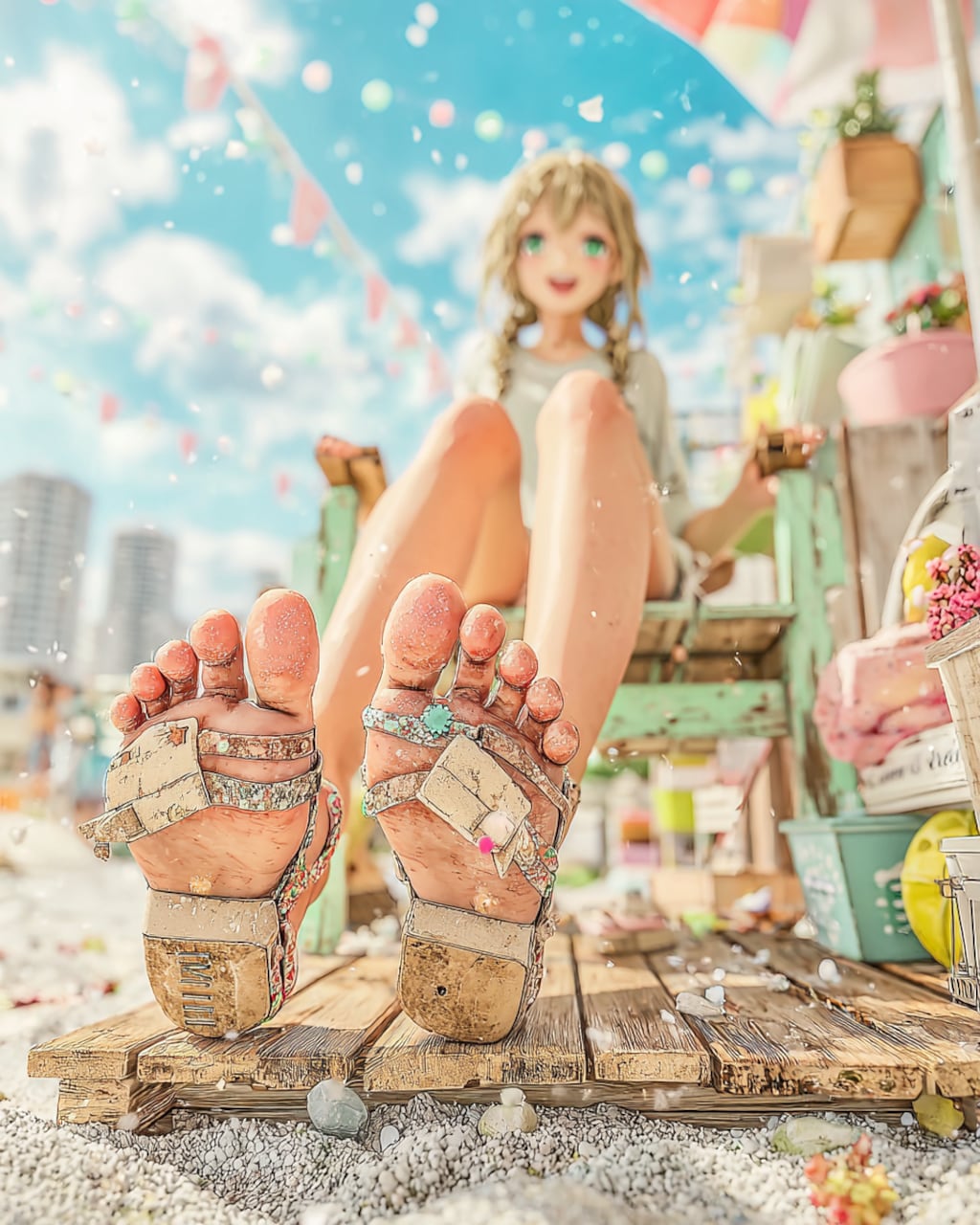 熱い砂浜