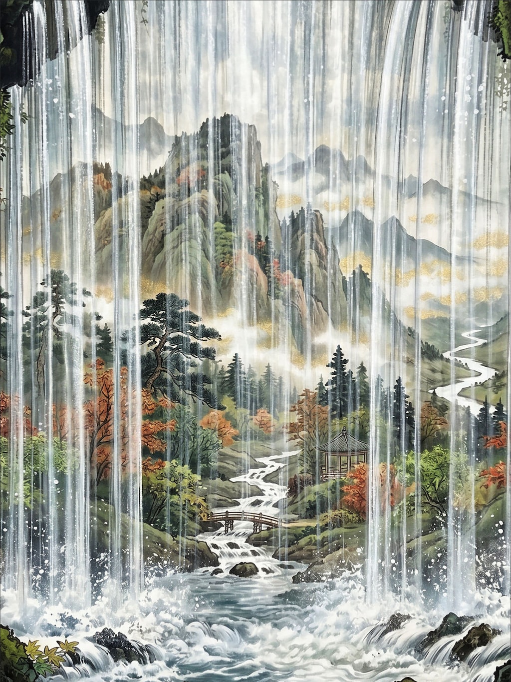 滝の裏からの風景
