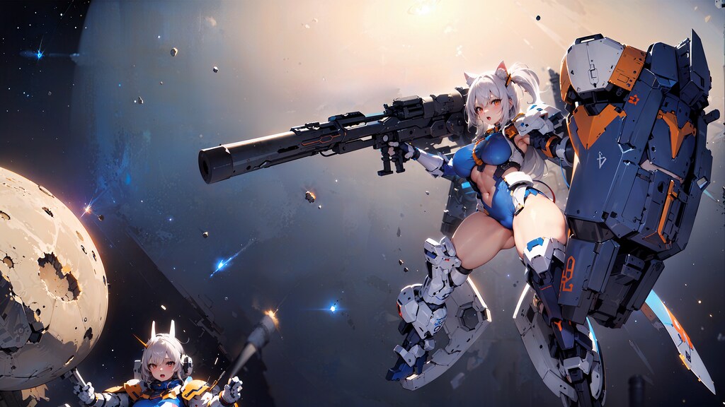 戦う猫耳MS少女/Fighting cat ear MS girl