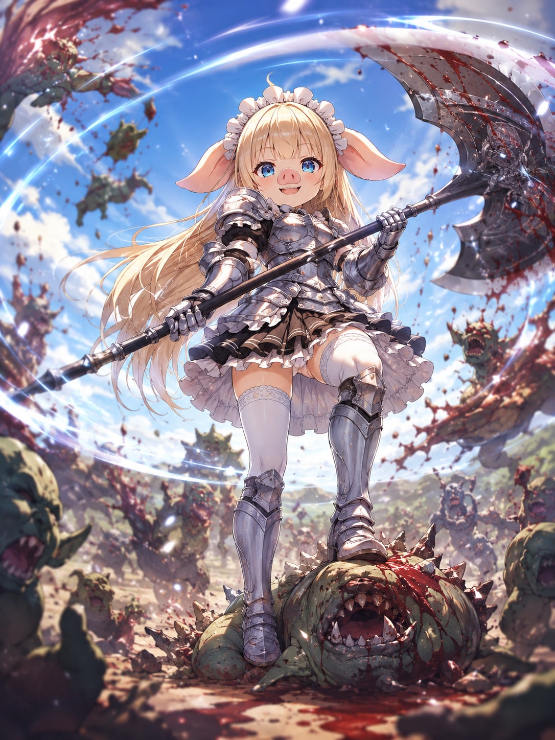メイド騎士の豚鼻プリマ