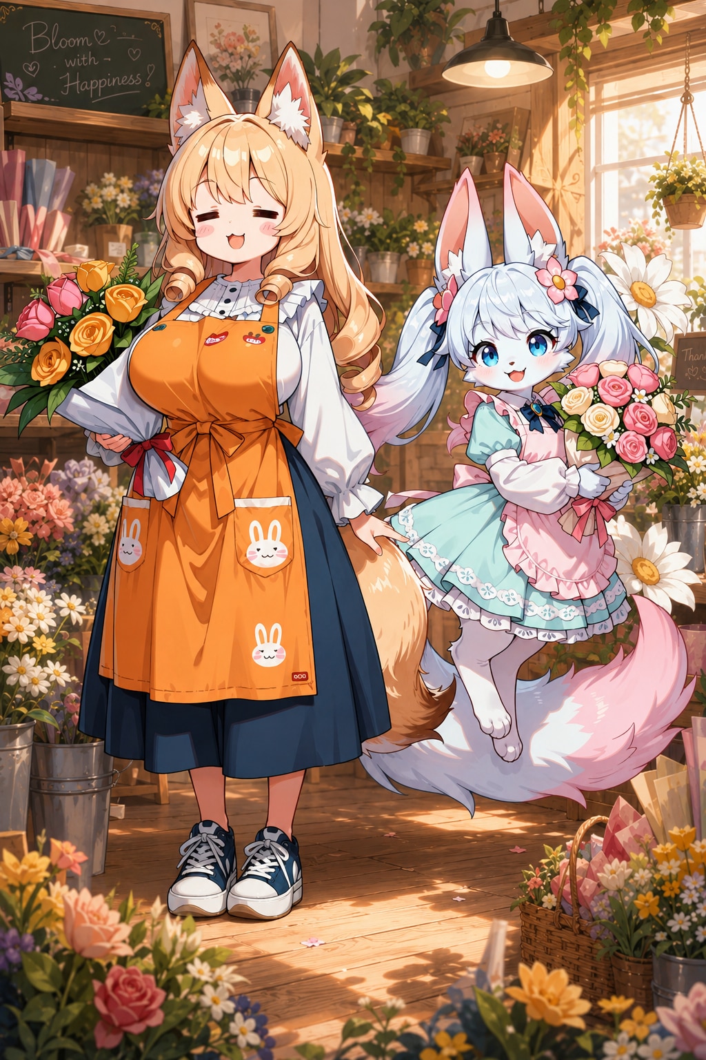 お花屋さんでバイトするケモミミゆるふわおねえさんとスウィートドリームビスケットちゃん