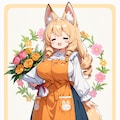 お花屋さんでバイトするケモミミゆるふわおねえさんとスウィートドリームビスケットちゃん 2枚目