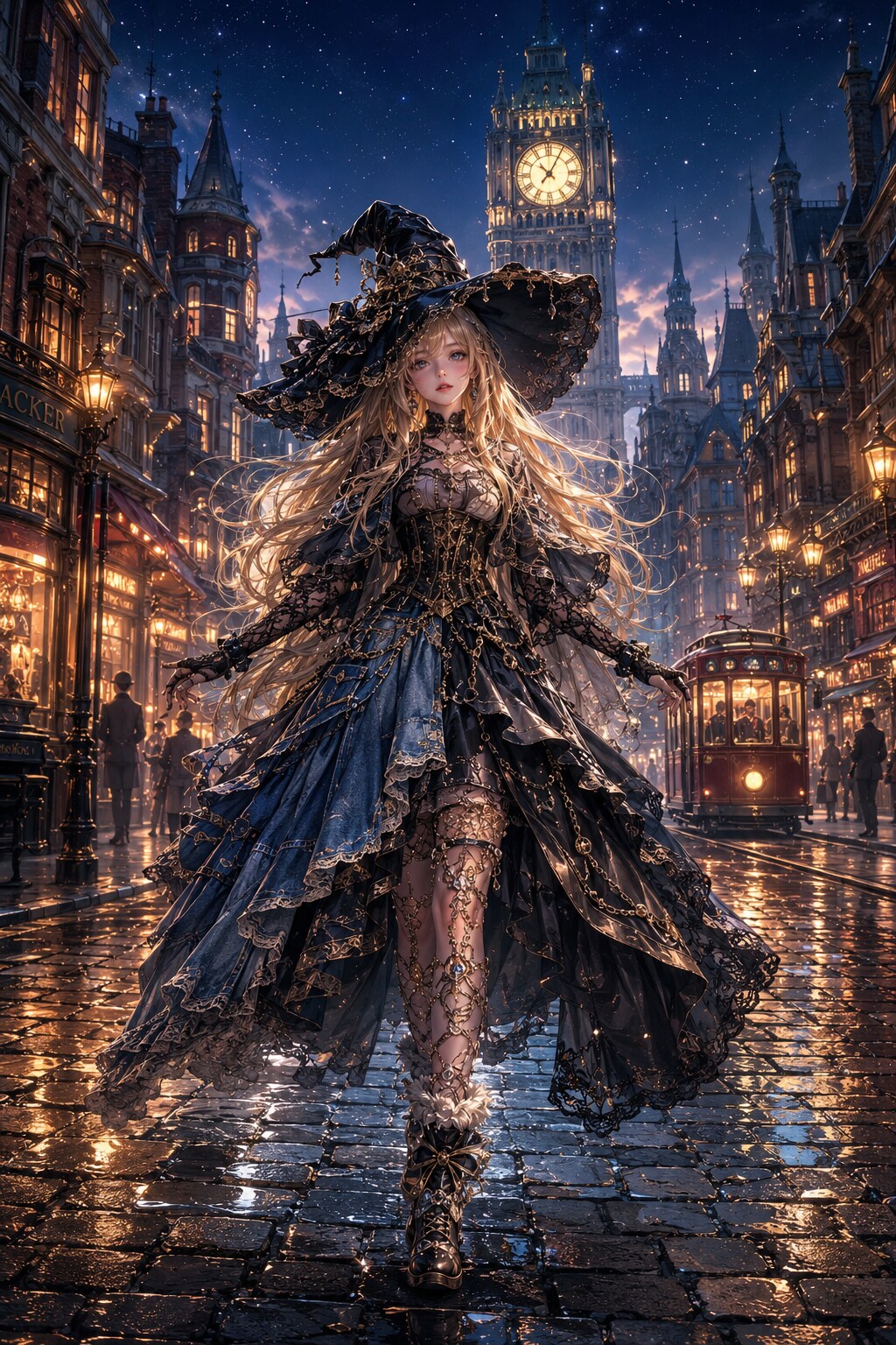 街角を歩く魔女