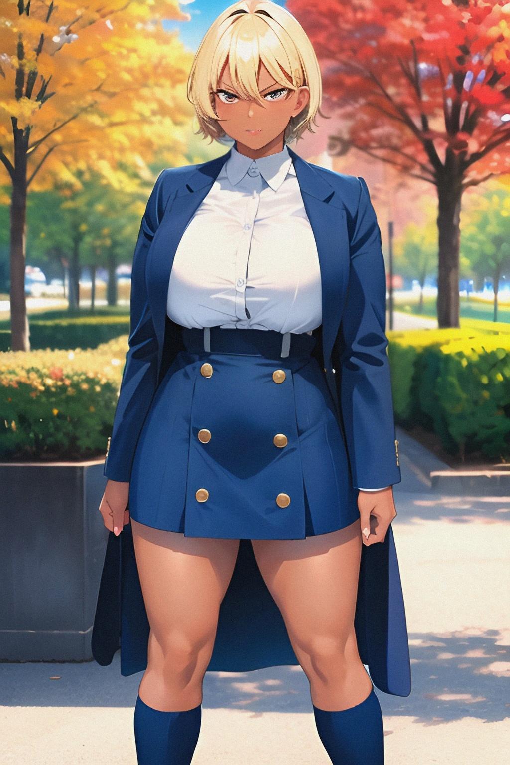 黒ギャル女子(シンプル)