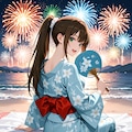 お兄ちゃん、花火綺麗だね！(Ver.2) 2枚目