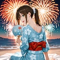 お兄ちゃん、花火綺麗だね！(Ver.2) 3枚目