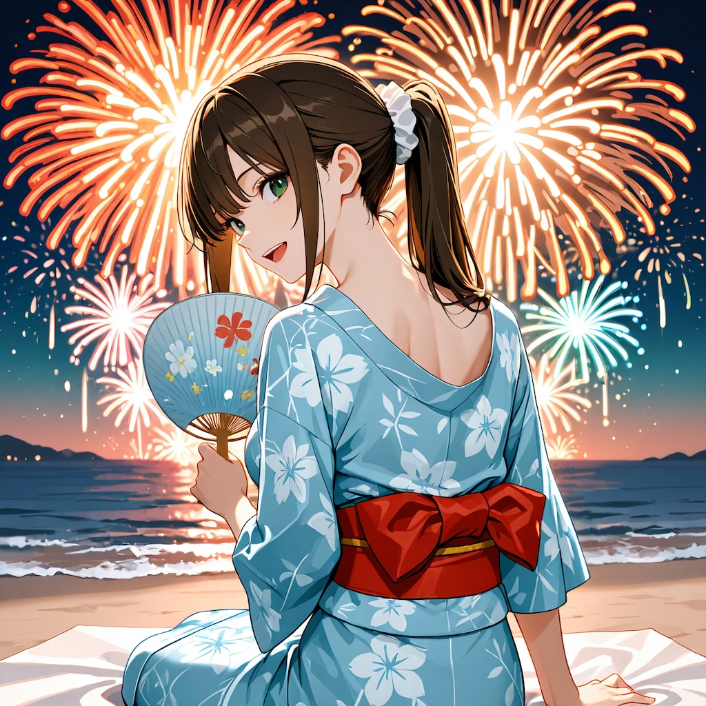 お兄ちゃん、花火綺麗だね！(Ver.2)