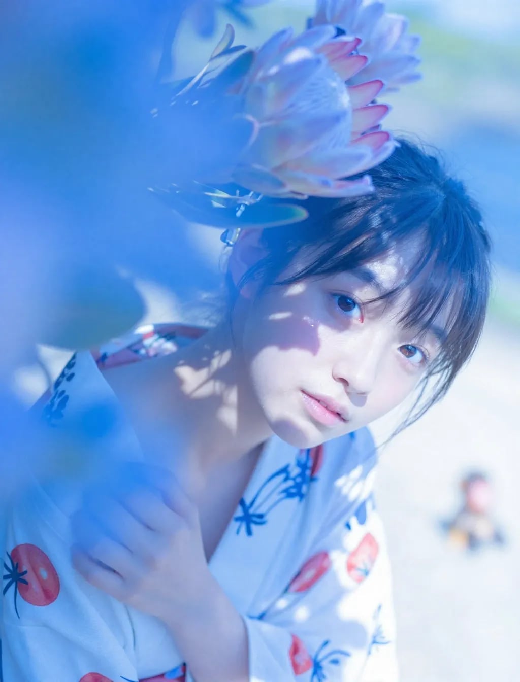 花と強烈な光と