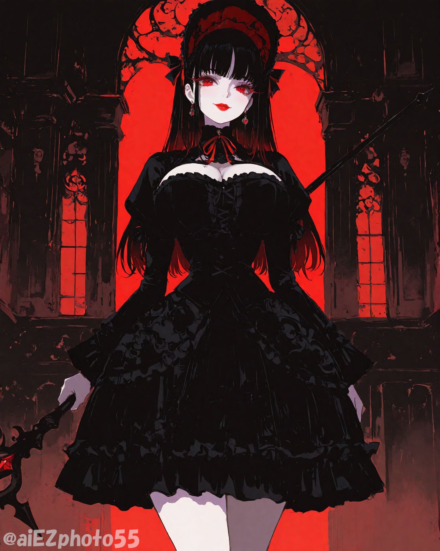 紅と黒の貴婦人 | の人気AIイラスト・グラビア