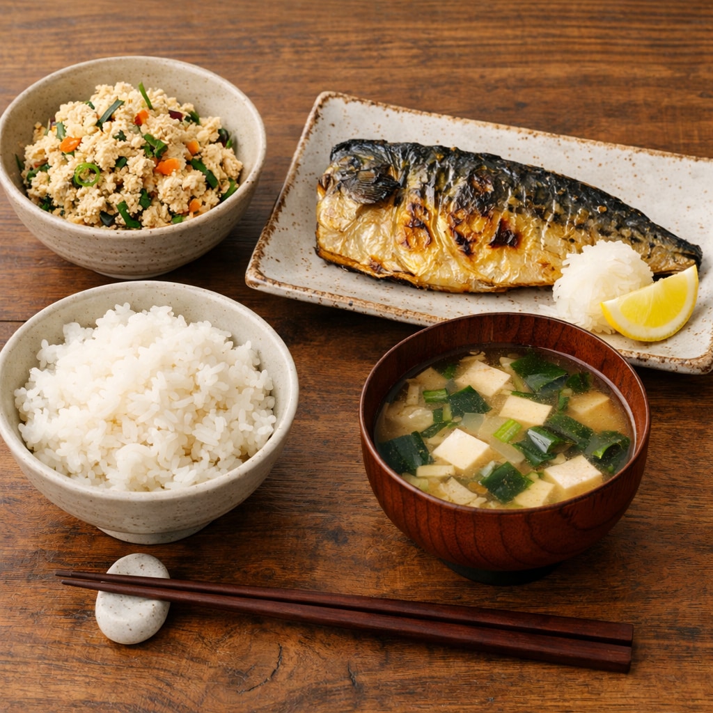 摩訶不思議食堂のおからサラダ付き焼き魚定食