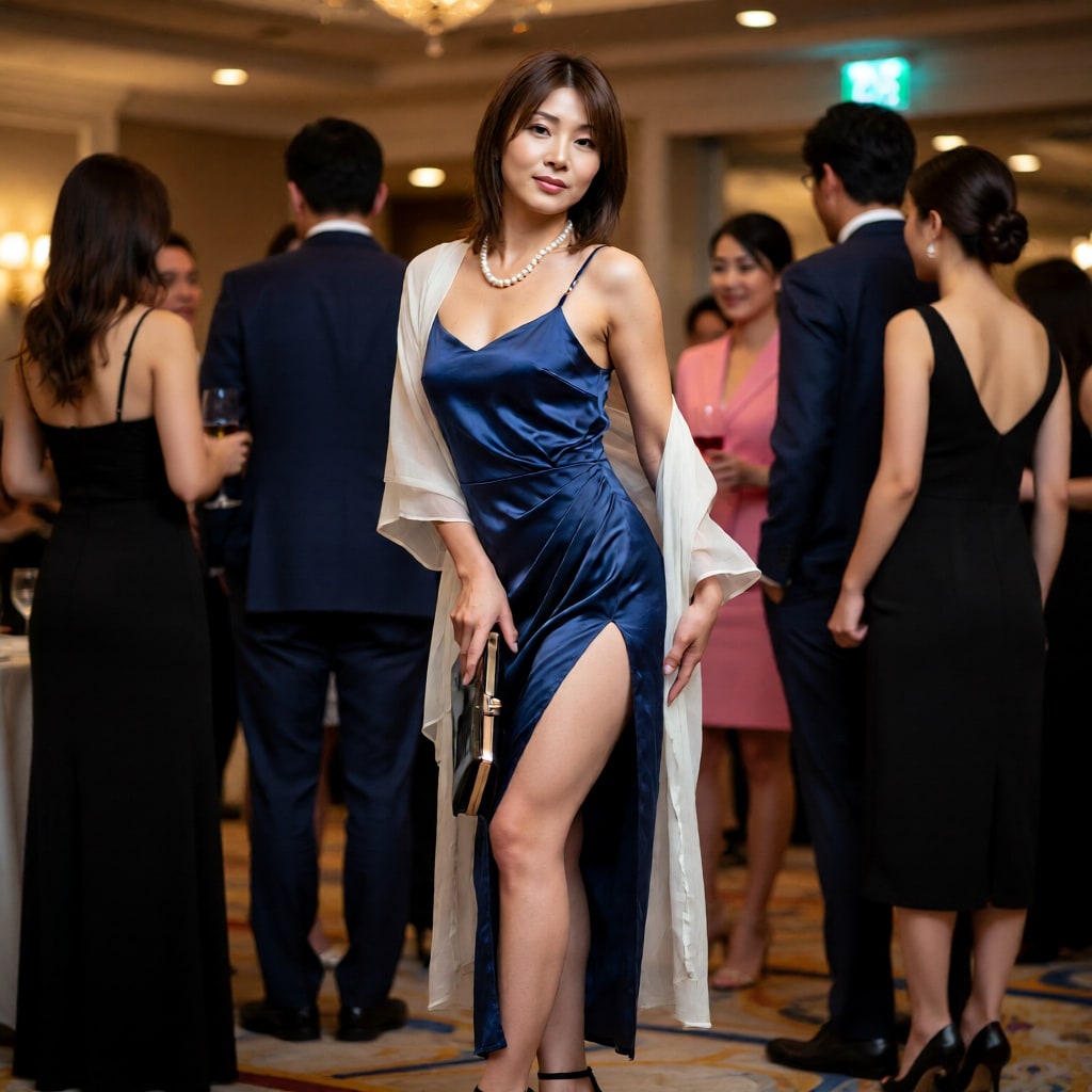 AI妻　パーティー会場でソフト露出
