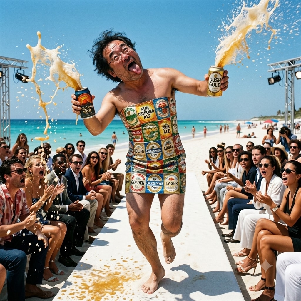 夏のビール宣伝ガール