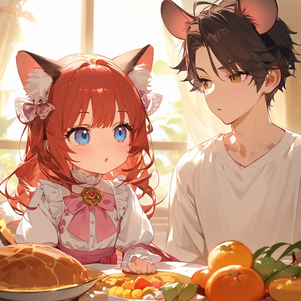 ねことネズミのカップル！？ | の人気AIイラスト・グラビア