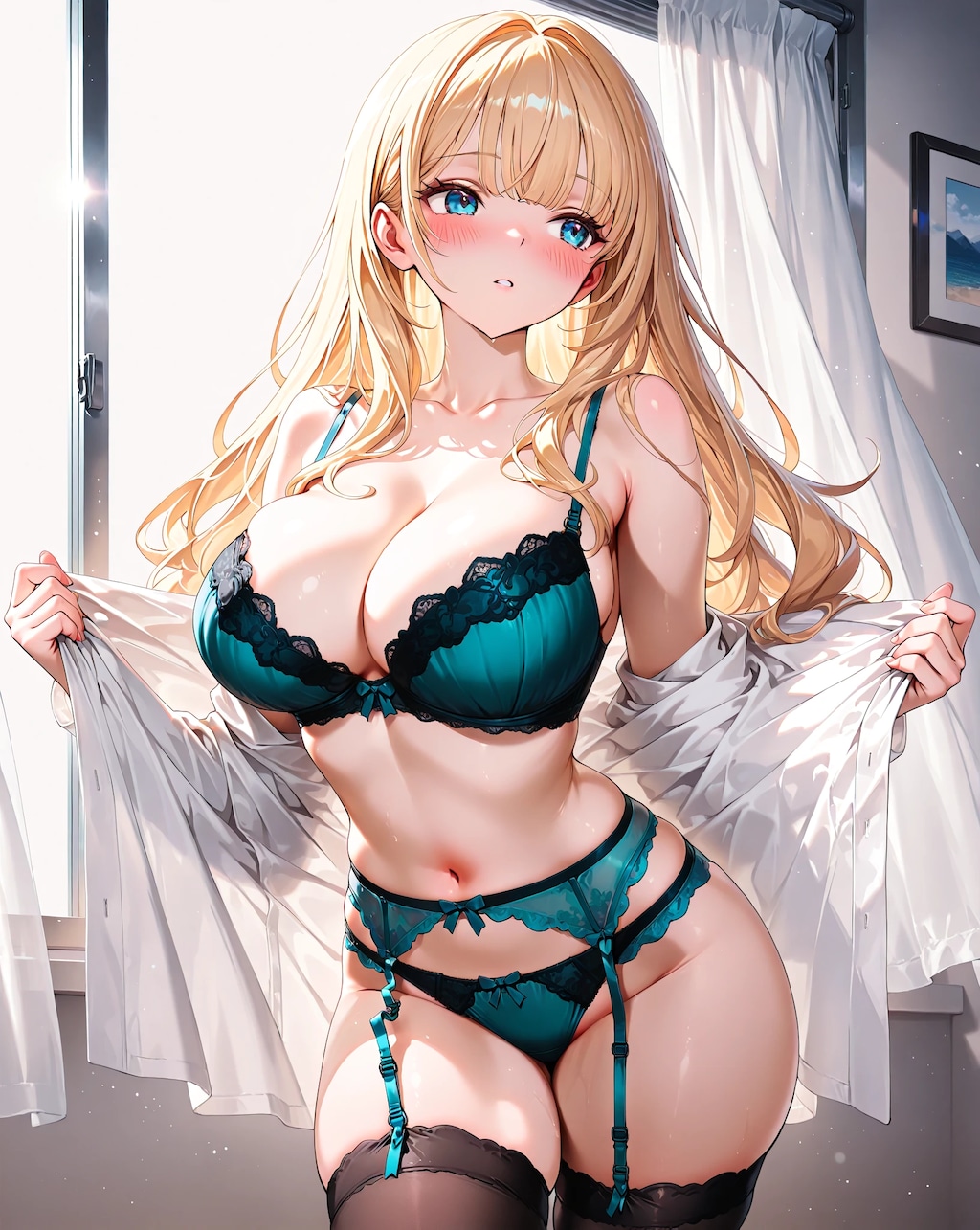 金髪娘の着替えシーン