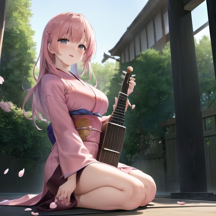 お嬢だけど、、弦のゆれに感じちゃう