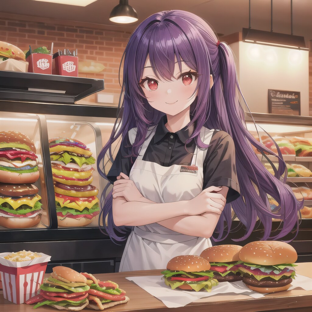 紫髪ロングでクルーの少女７