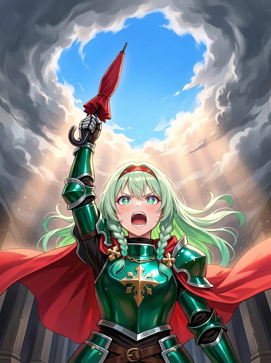 武器を天に掲げるやつ