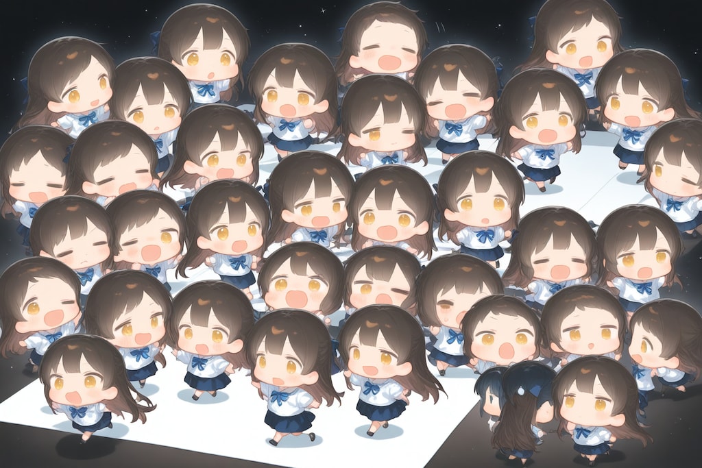 紙の上で踊る人々