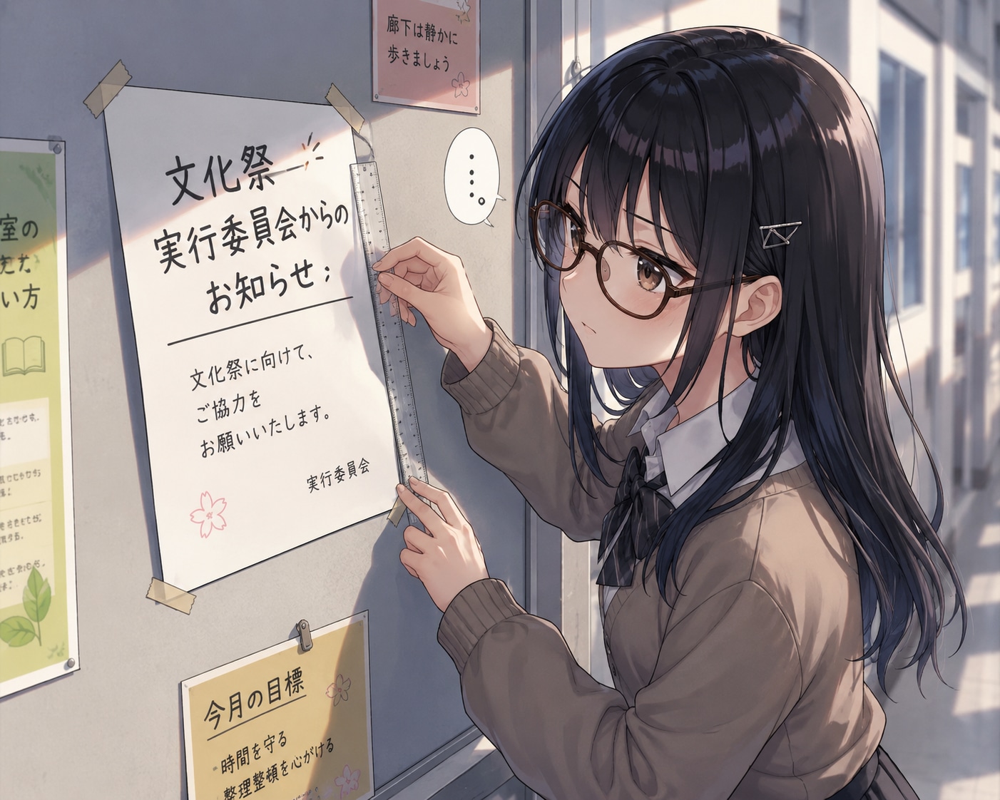 張り紙、曲がってます。