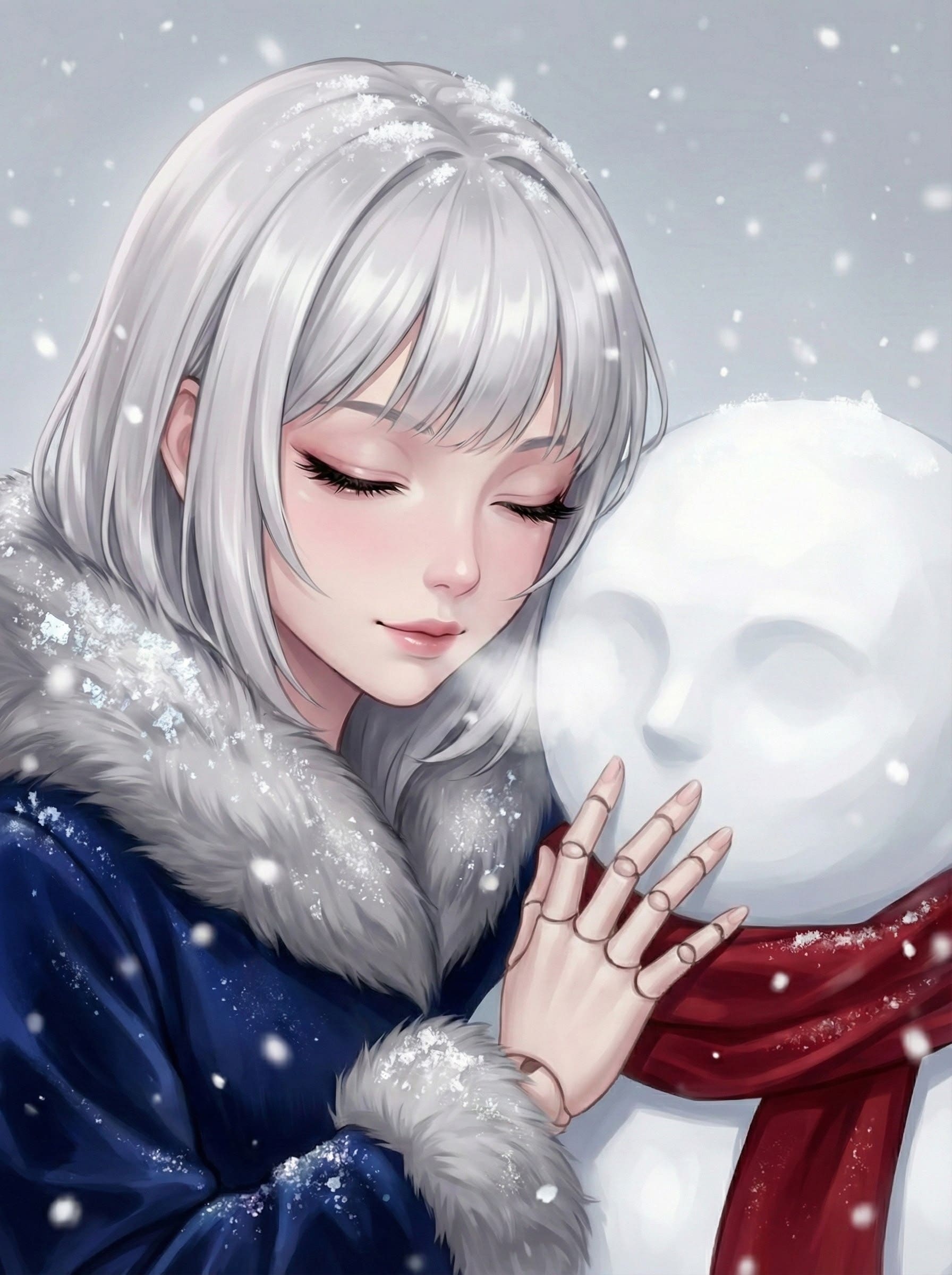 【雪だるま】氷の友への口づけ (Kiss of the Frost Friend) | の人気AIイラスト・グラビア