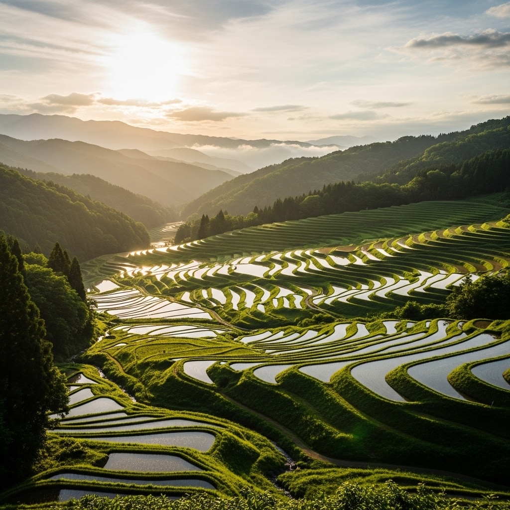 美しい棚田 | の人気AIイラスト・グラビア