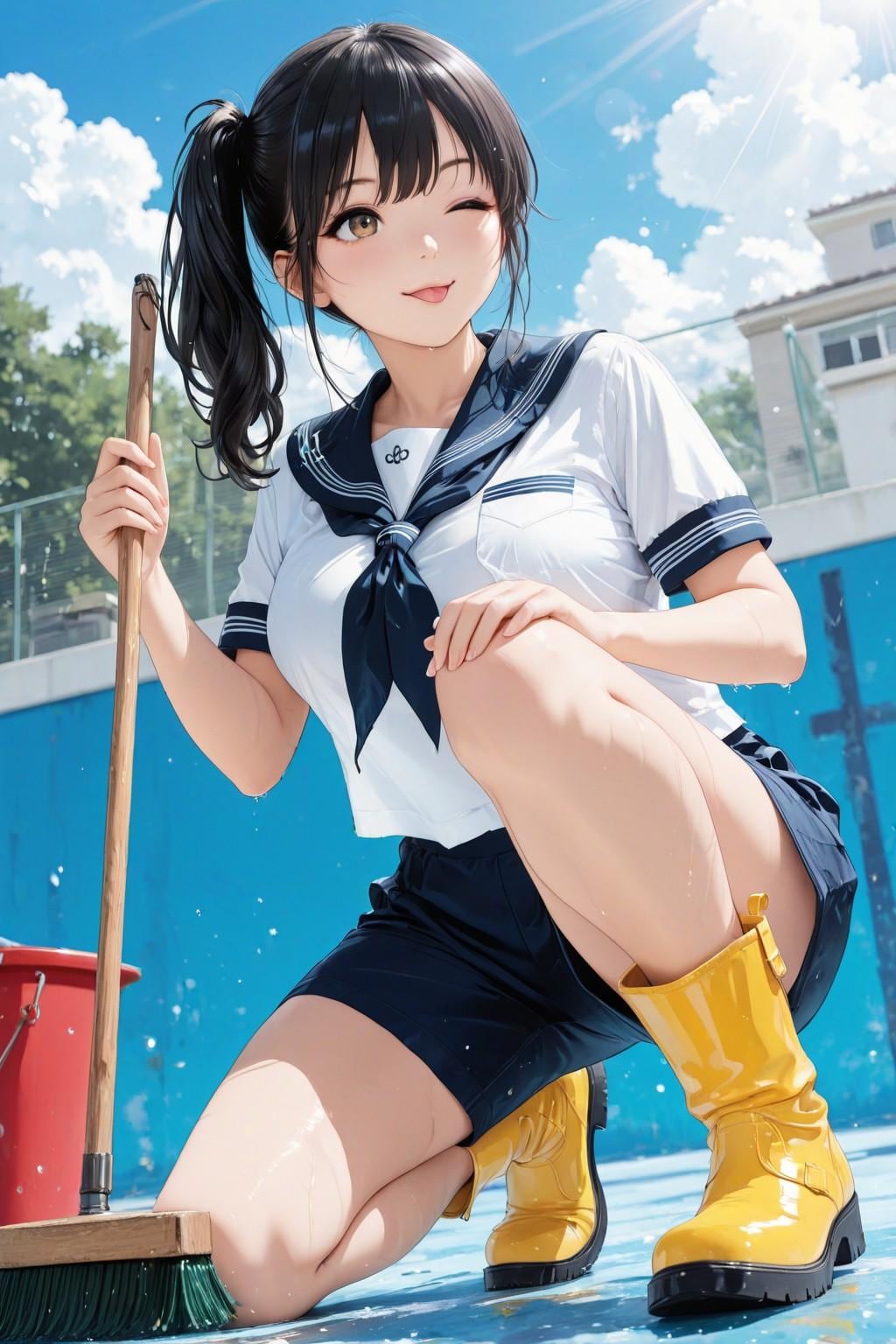 Beautiful Sister（仲が良すぎる妹が、プール開き前の水抜きと清掃。）