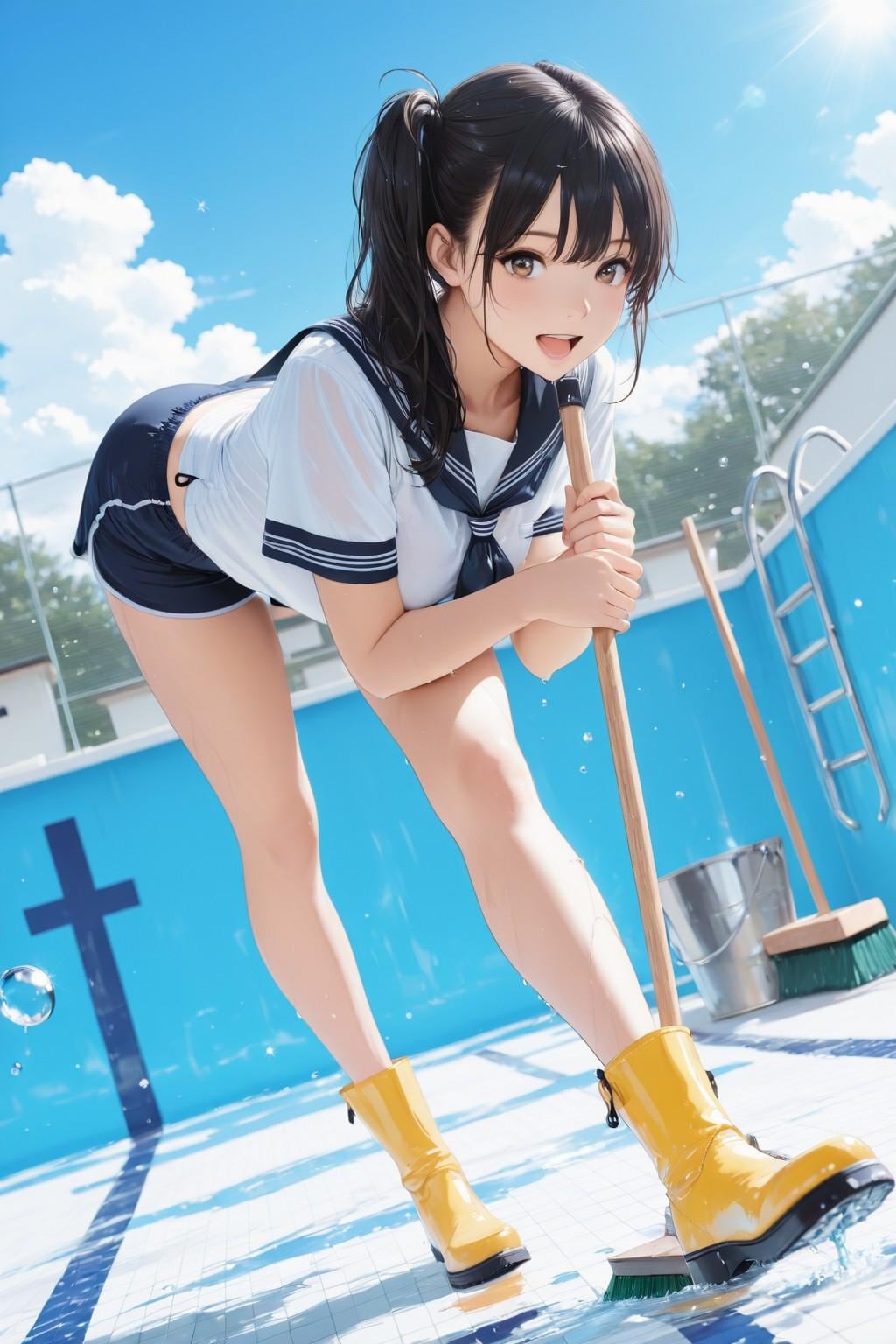 Beautiful Sister（仲が良すぎる妹が、プール開き前の水抜きと清掃。）