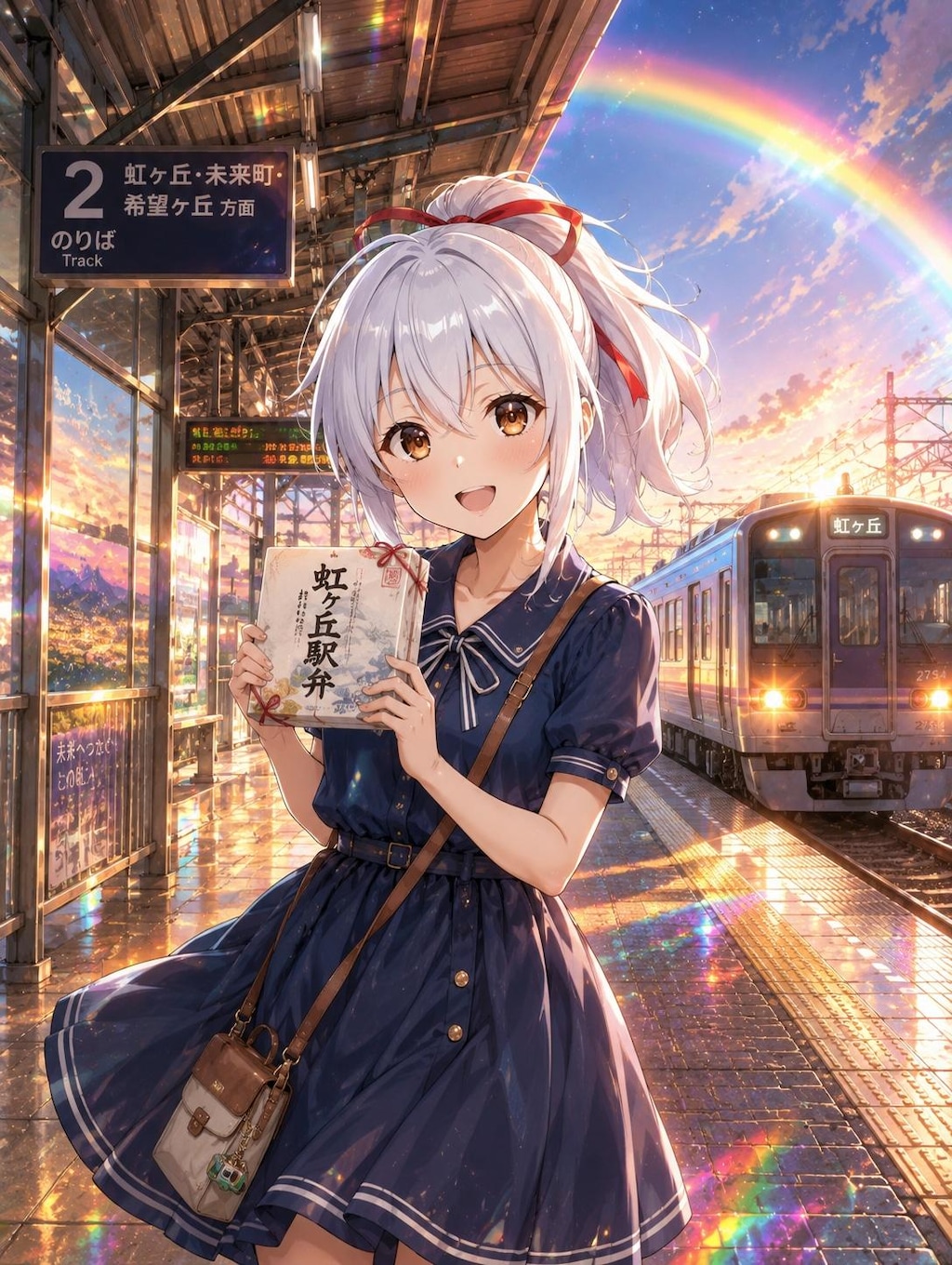 没「虹の日」+「駅弁の日」イラスト・・・の修正
