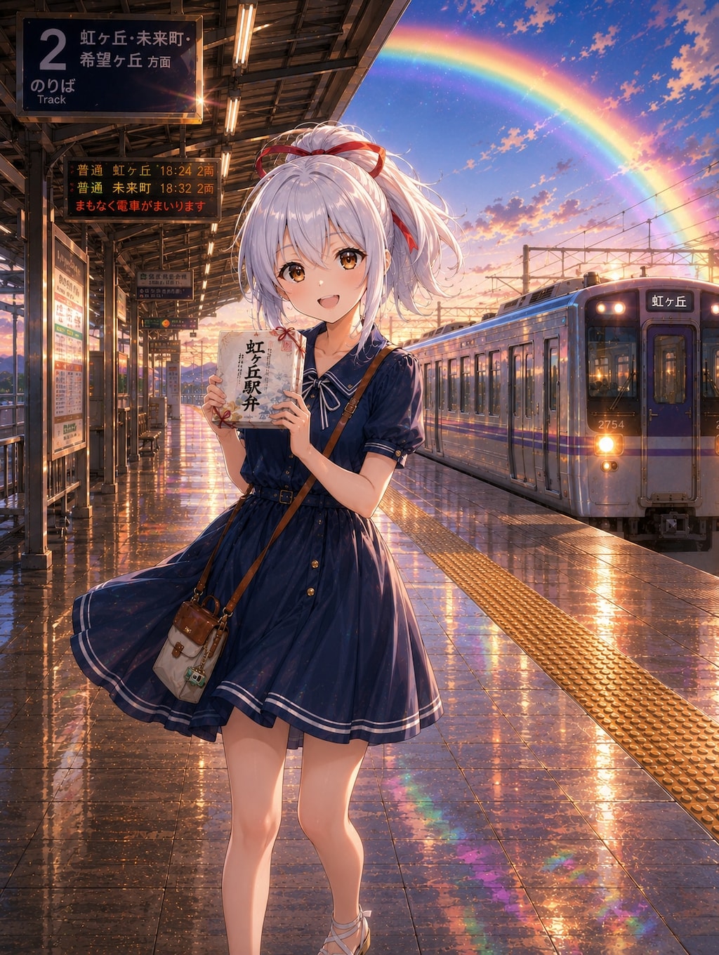 没「虹の日」+「駅弁の日」イラスト・・・の修正