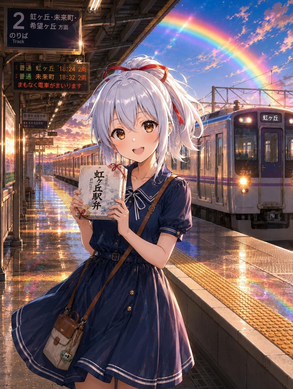 没「虹の日」+「駅弁の日」イラスト・・・の修正