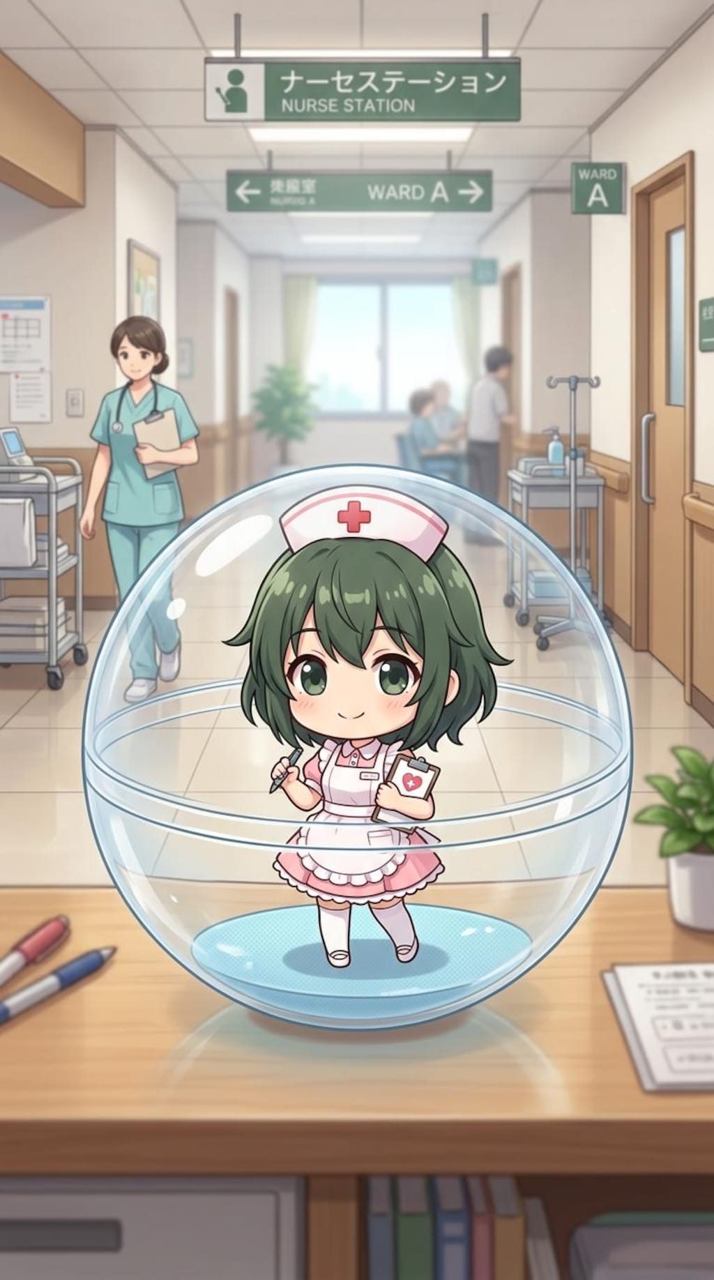 ナース服姿のDRAGONちゃんをカプセルに入れたよ