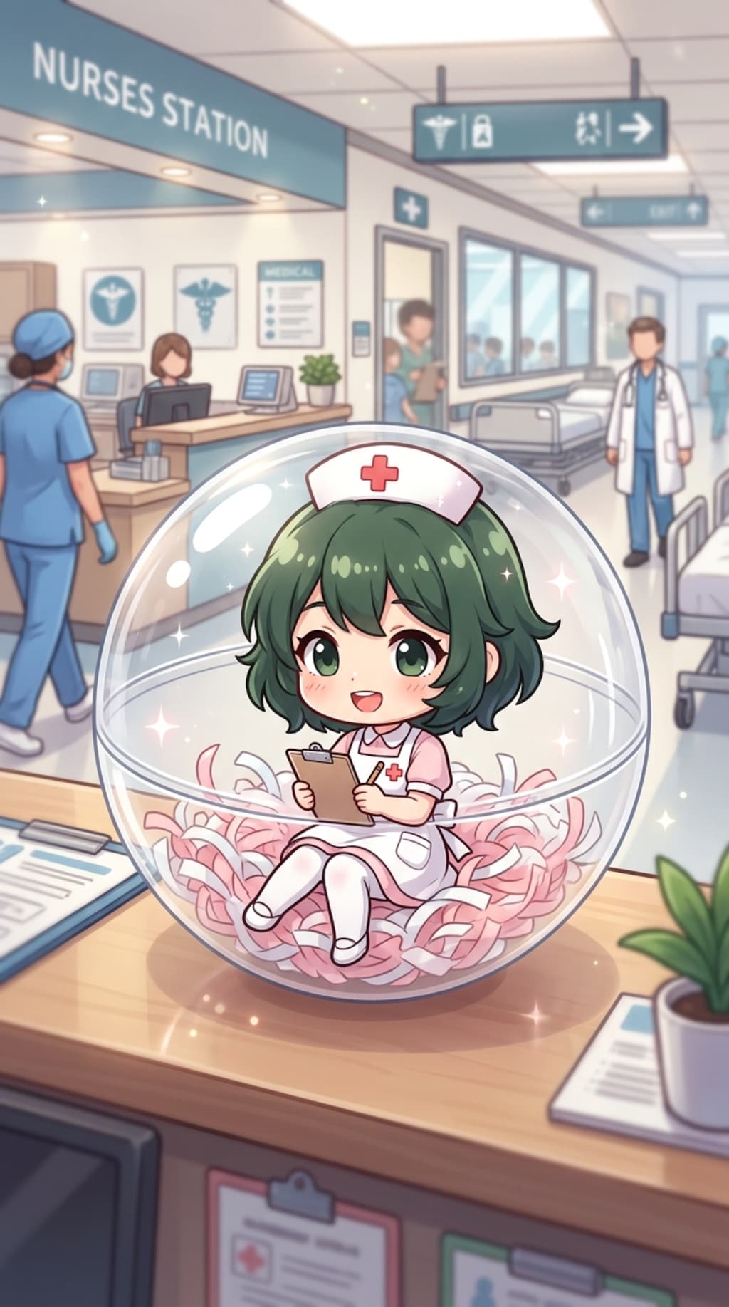 ナース服姿のDRAGONちゃんをカプセルに入れたよ