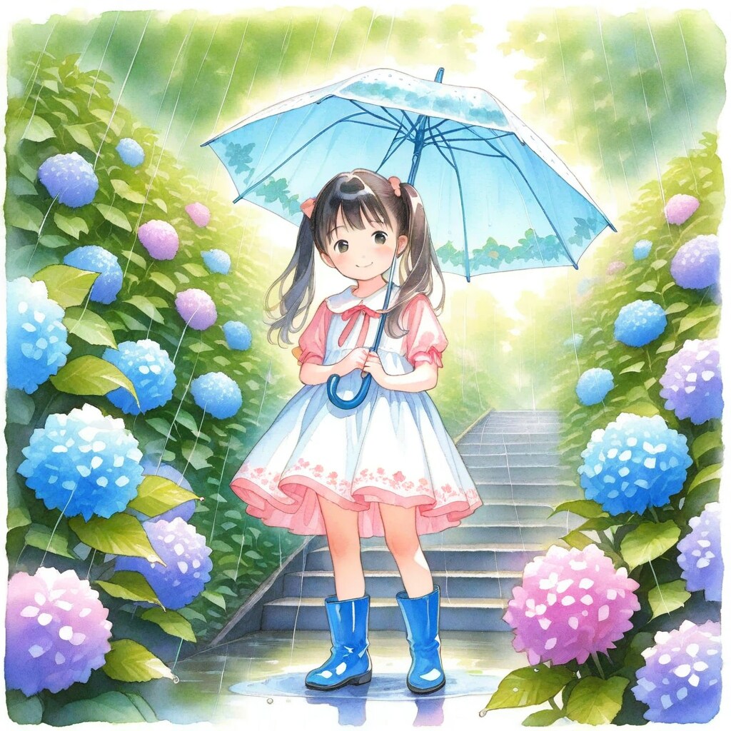 紫陽花と女の子 | の人気AIイラスト・グラビア