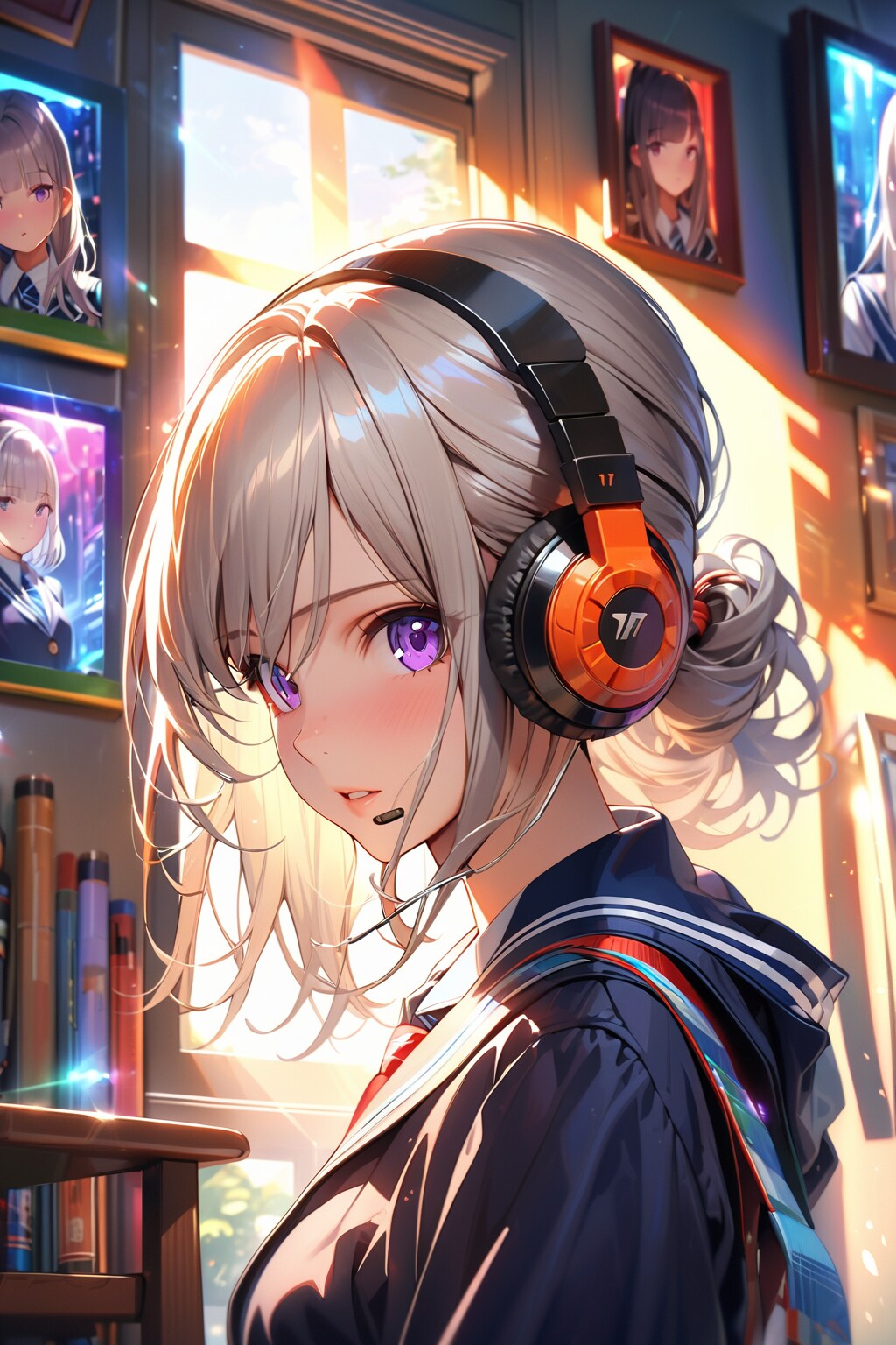 （５４９HQ）銀髪ちゃんヘッドフォン