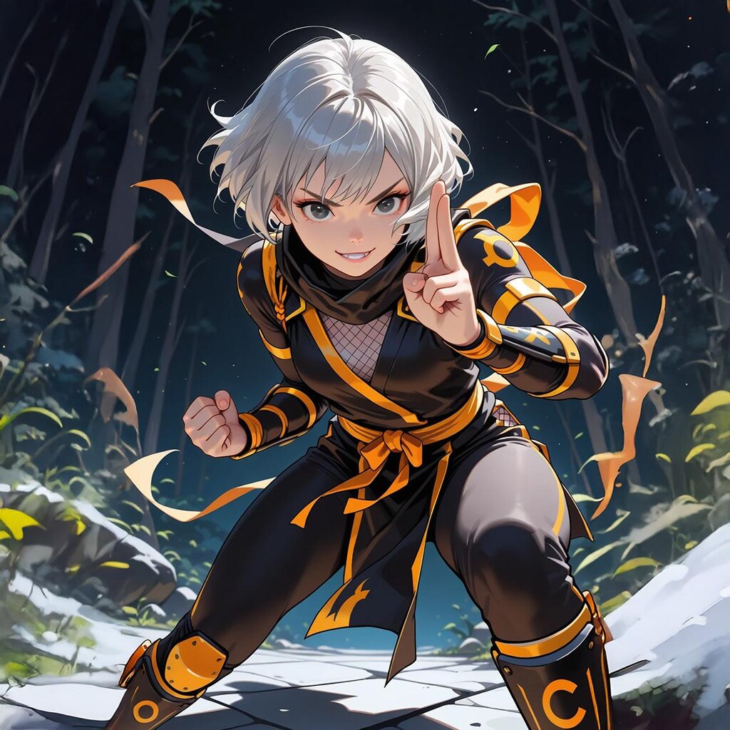 追手が掛かり仕方なく応戦するクノイチ少女