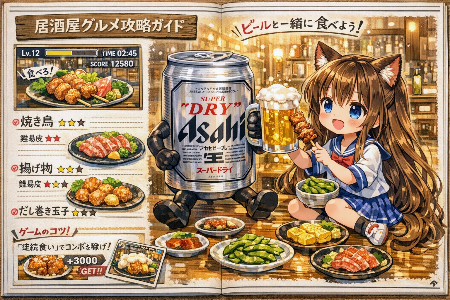 居酒屋グルメ攻略本な小さな女の子 | の人気AIイラスト・グラビア