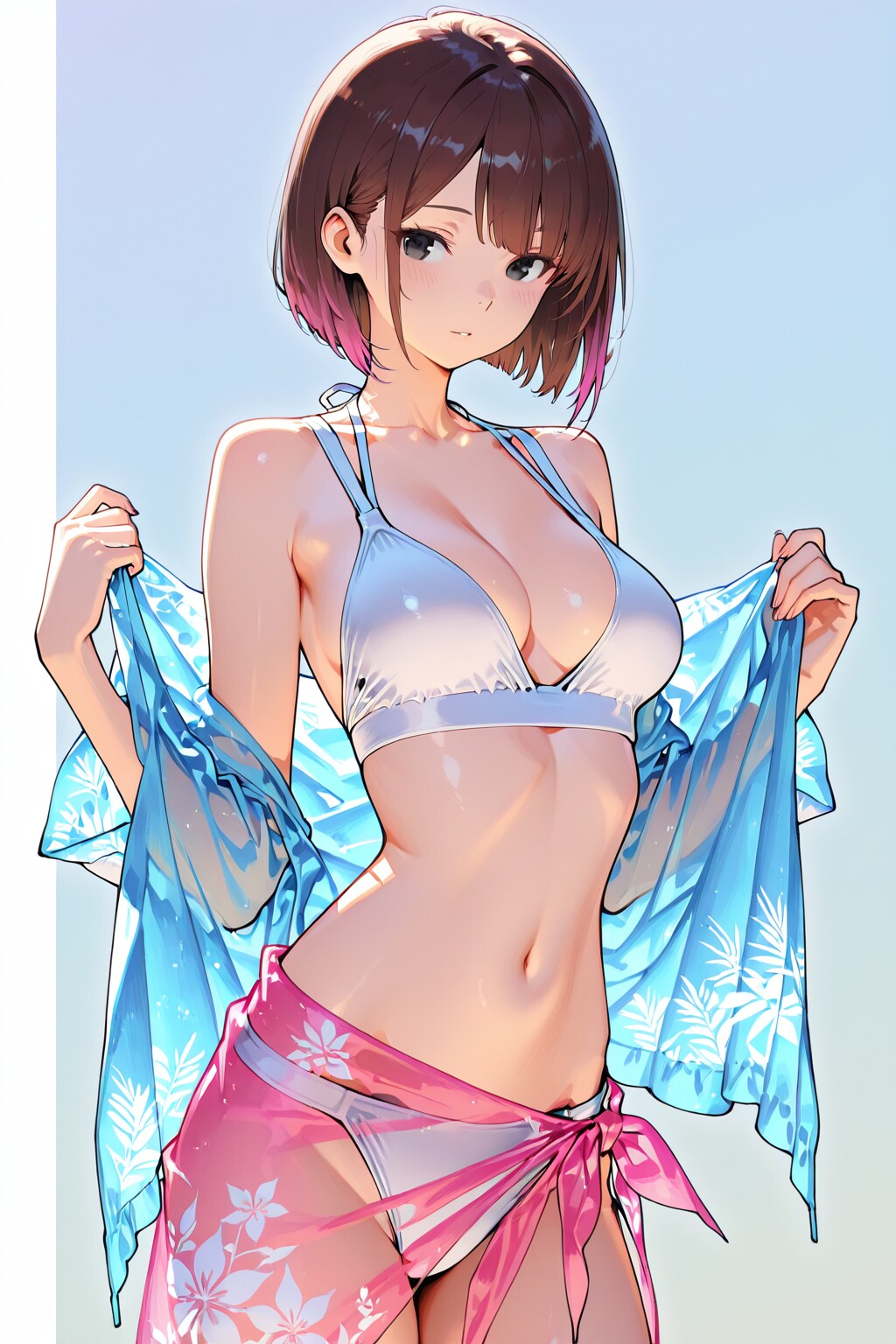 白スポーツビキニ