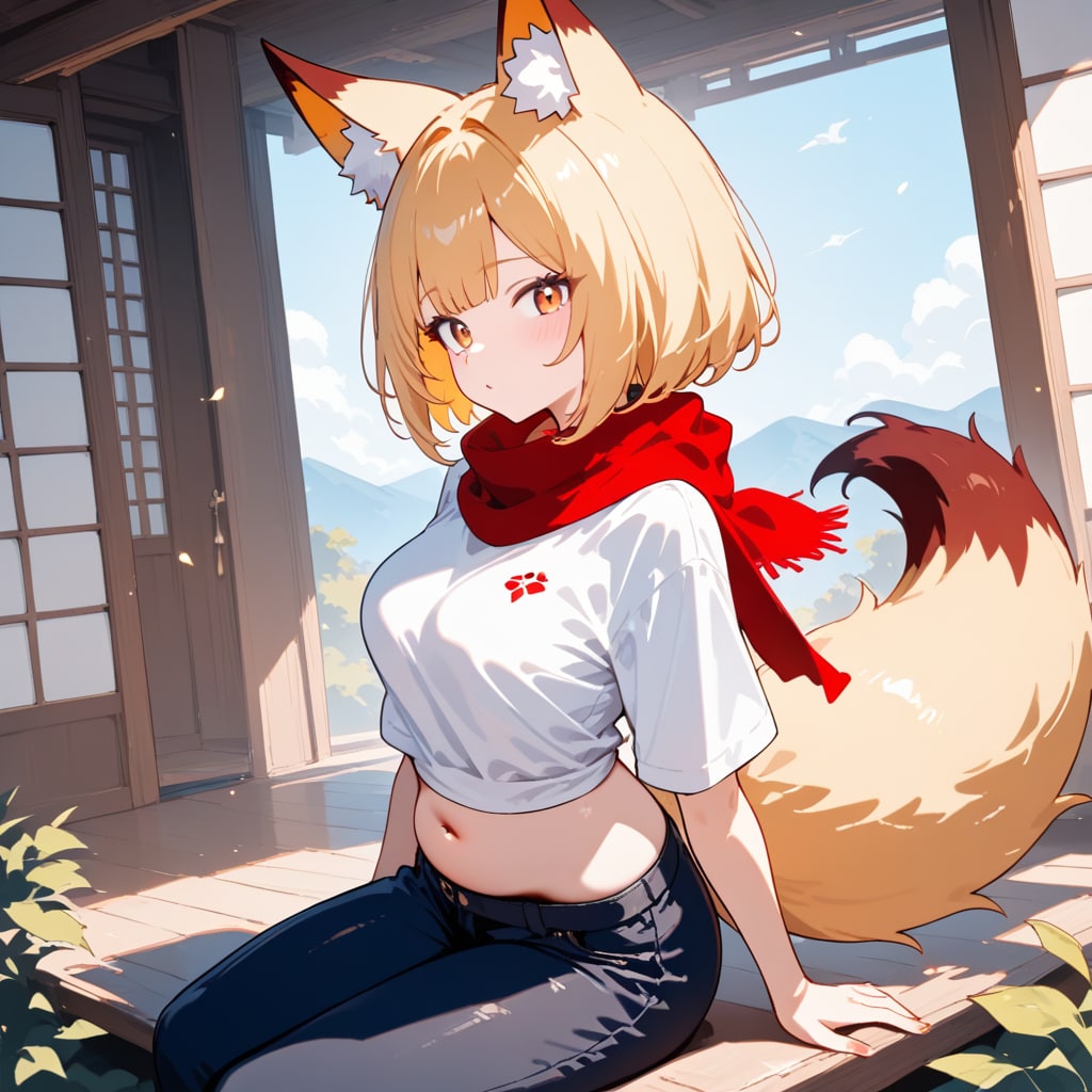 縁側で