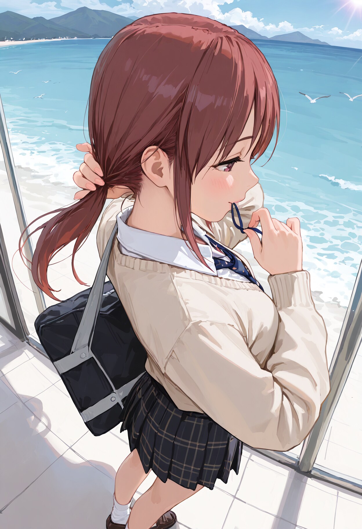 三船さんのポニーテール