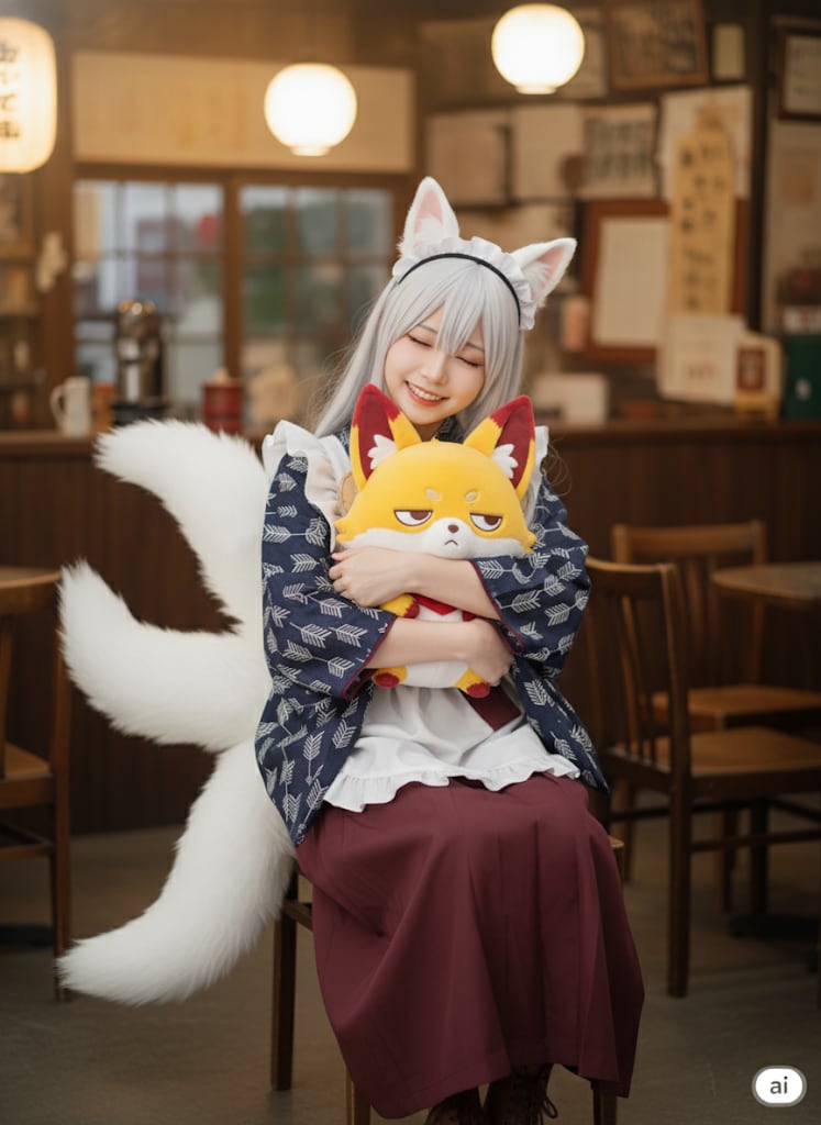 【九尾の久遠×やれやれ系キツネ】ぎゅーっとしてあげるね | の人気AIイラスト・グラビア
