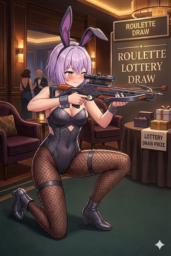 ルーレットに狙いを定めるバニーシス