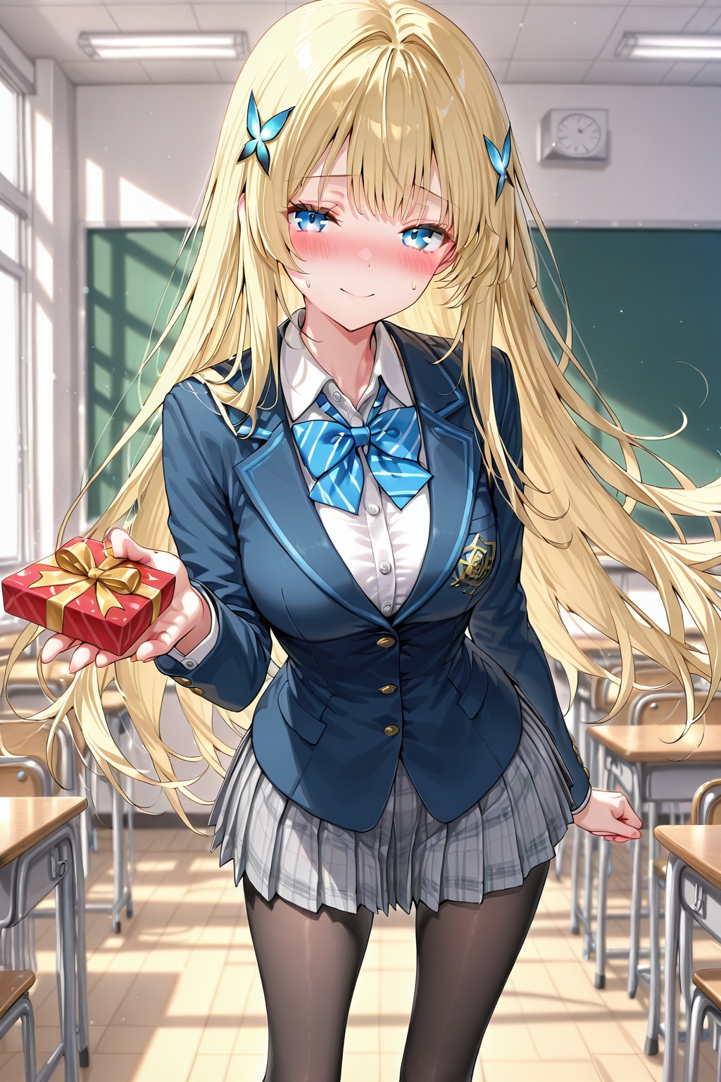 金髪　制服　バレンタイン