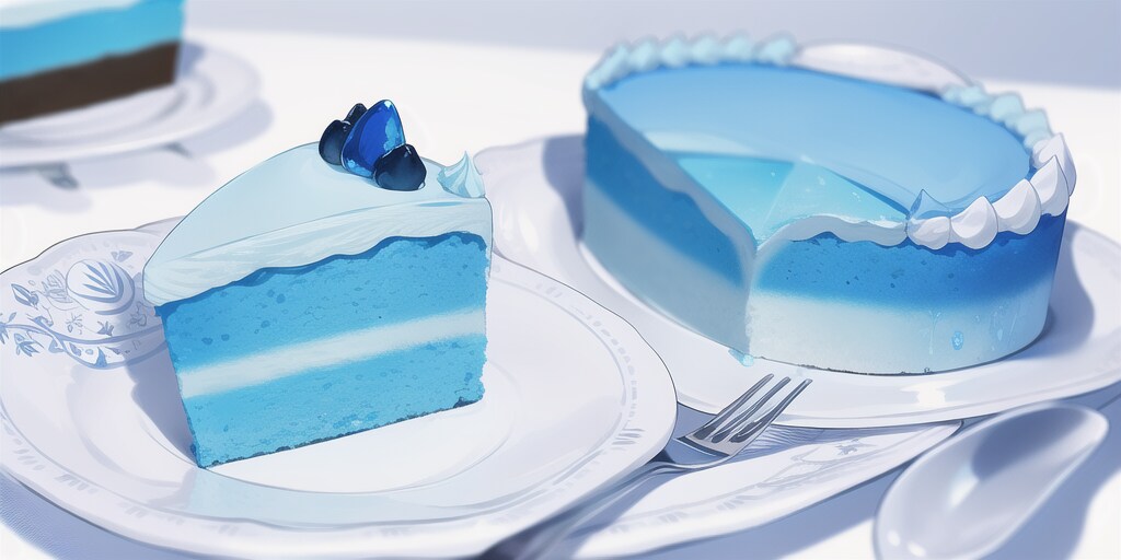 青いケーキ1