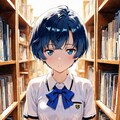 図書室にいる柑菜ちゃん 2枚目
