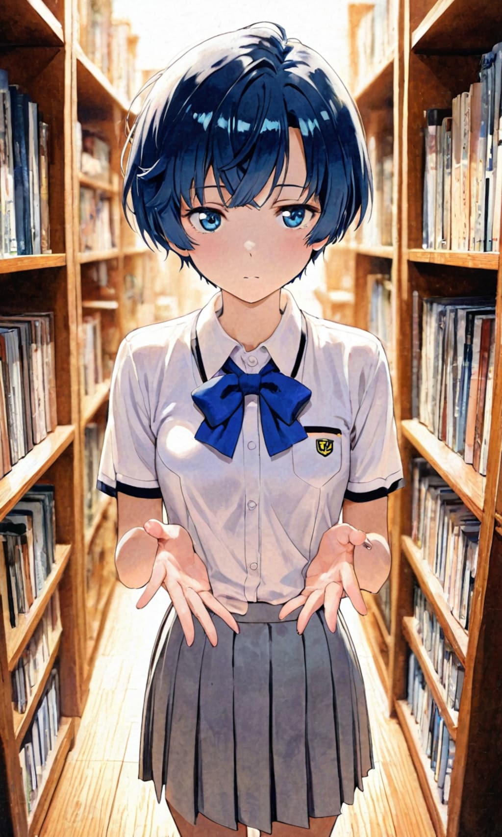 図書室にいる柑菜ちゃん